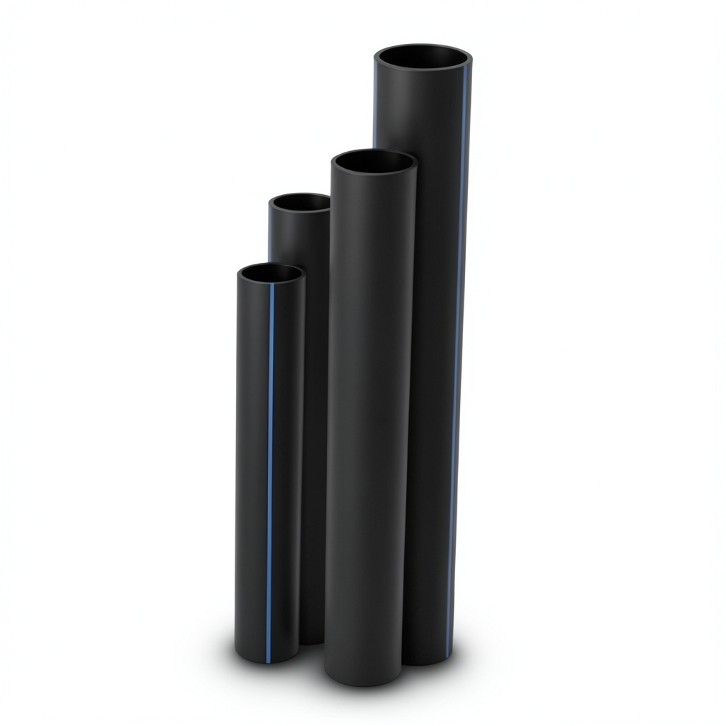 مواسير HDPE نسبة الأبعاد القياسية SDR 33 قطر خارجي 800 مم سمك 24.5 مم لون أسود