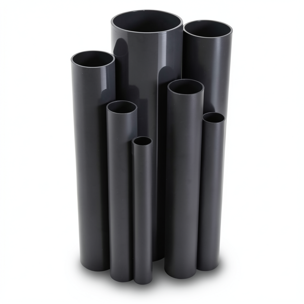 مواسير UPVC ضغط 2.5 بار قطر خارجي 280 مم سمك 2.3 مم لون اسود