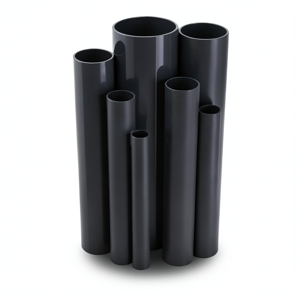 UPVC Pipes Schedule 40 Size ½ inch Thickness 2.8 mm Black