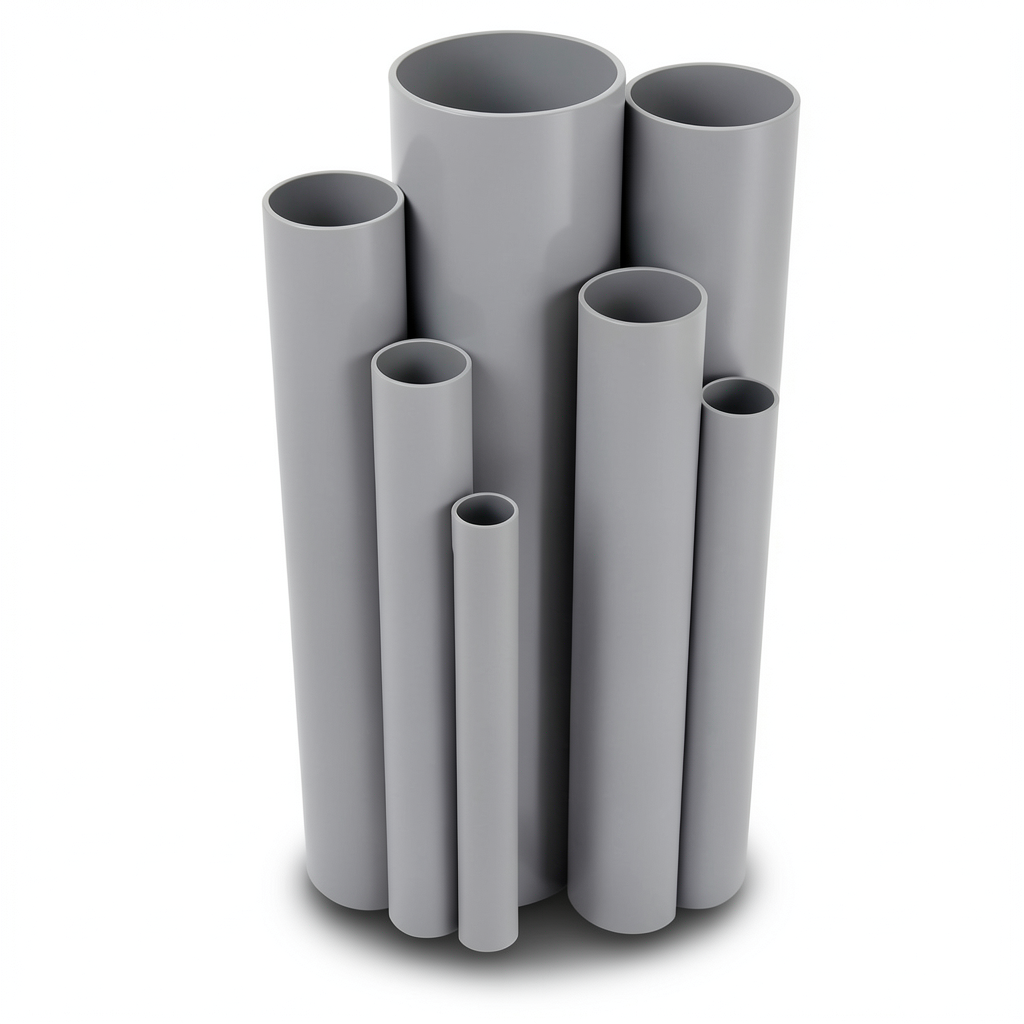 مواسير UPVC جدول 40 مقاس ¾ إنش سمك 2.9 مم لون رمادي