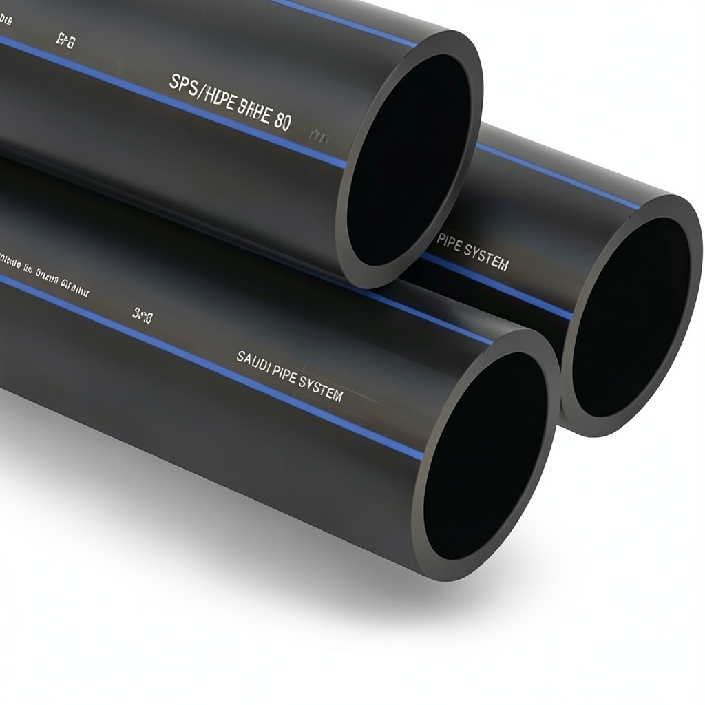 SPS HDPE Pipes PE 80 Pressure 8 Bar Outside Diameter 400 mm Thickness 23.7 mm Black | Saudi Pipes Systems (SPS)