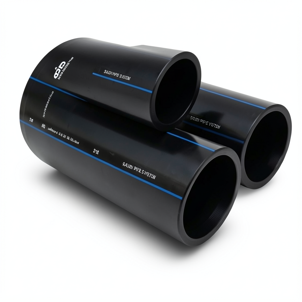 SPS HDPE Pipes PE 80 Pressure 8 Bar Outside Diameter 500 mm Thickness 29.7 mm Black | Saudi Pipes Systems (SPS)