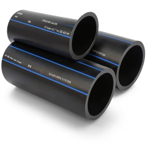 مواسير HDPE السعودي PE 80 ضغط 8 بار قطر خارجي 450 مم سمك 26.7 مم لون اسود | مصنع أنظمة الانابيب السعودي (SPS)