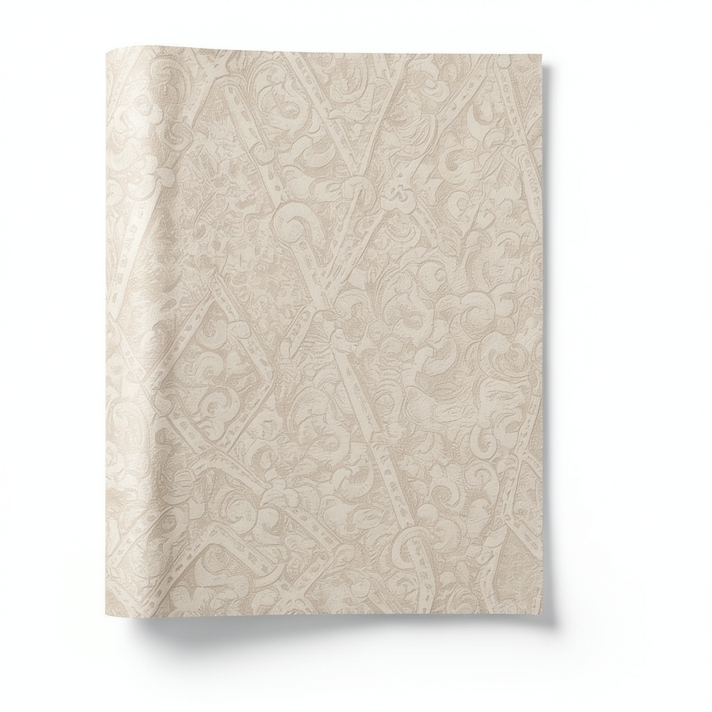 Italian Wallpaper Patterned Design Beige Color, Size 10m x 0.70m, Model rc16037