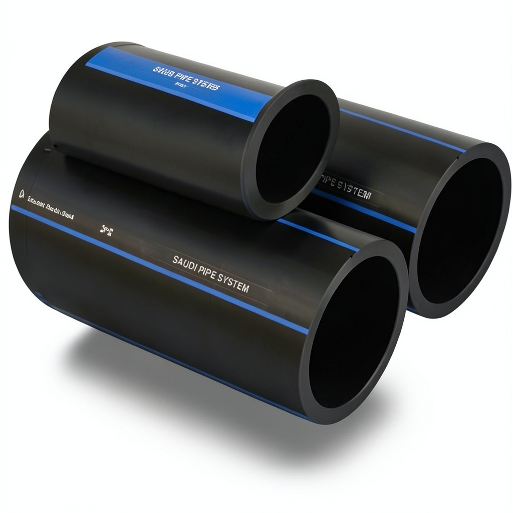 مواسير SPS HDPE PE 80 ضغط 5 بار قطر خارجي 500 مم سمك 19.1 مم لون أسود | مصنع أنظمة الانابيب السعودي (SPS)