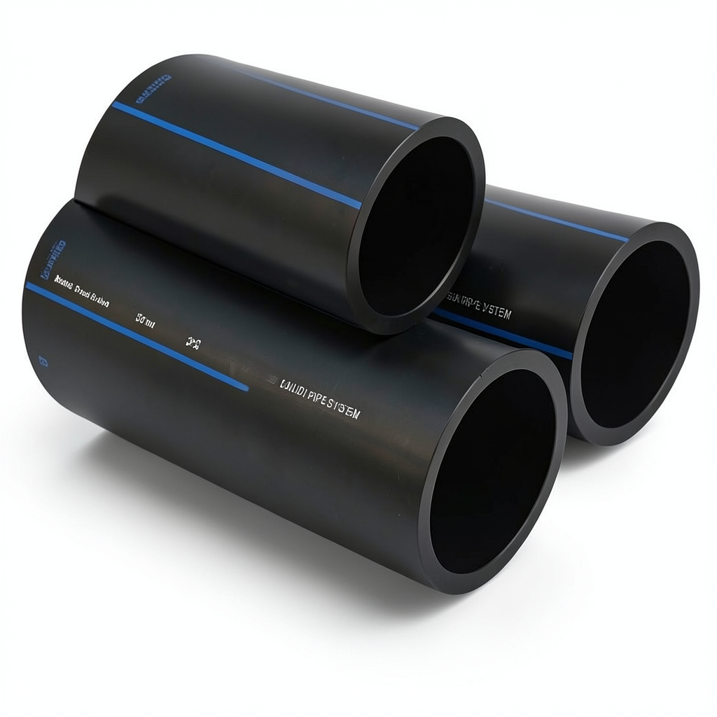 مواسير HDPE السعودي PE 80 ضغط 5 بار قطر خارجي 560 مم سمك 21.4 مم لون اسود | مصنع أنظمة الانابيب السعودي (SPS)
