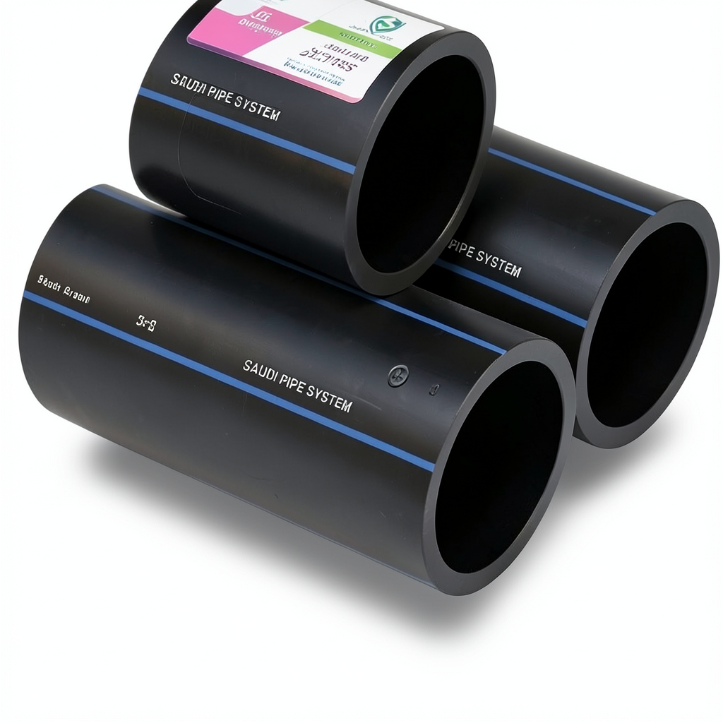 مواسير HDPE PE 80 ضغط 8 بار قطر خارجي 500 مم سمك 29.7 مم لون أسود | مصنع أنظمة الانابيب السعودي (SPS)
