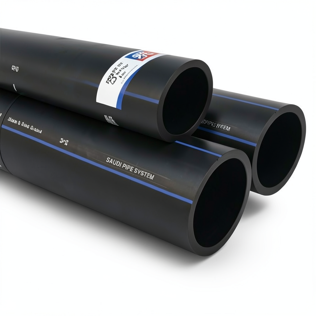 SPS HDPE Pipes PE 80 Pressure 8 Bar Outside Diameter 560 mm Thickness 33.2 mm Black | Saudi Pipes Systems (SPS)
