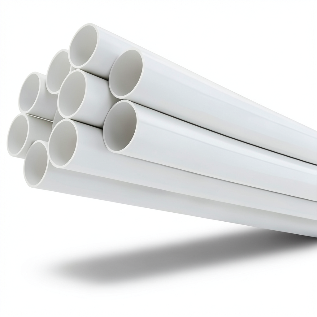 مواسير UPVC ضغط 8.6 بار مقاس 8 إنش سمك 6.73 مم لون أبيض