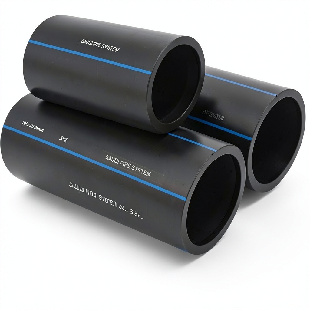 مواسير HDPE SPS PE 80 ضغط 12.5 بار قطر خارجي 560 مم سمك 50.8 مم لون أسود | مصنع أنظمة الانابيب السعودي (SPS)