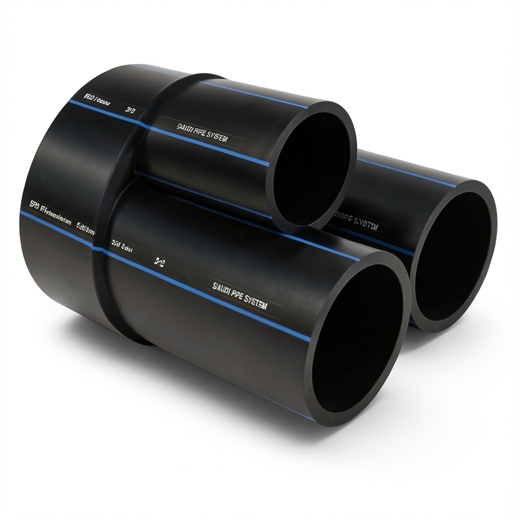 SPS HDPE Pipes PE 80 Pressure 5 Bar Outside Diameter 630 mm Thickness 24.1 mm Black | Saudi Pipes Systems (SPS)
