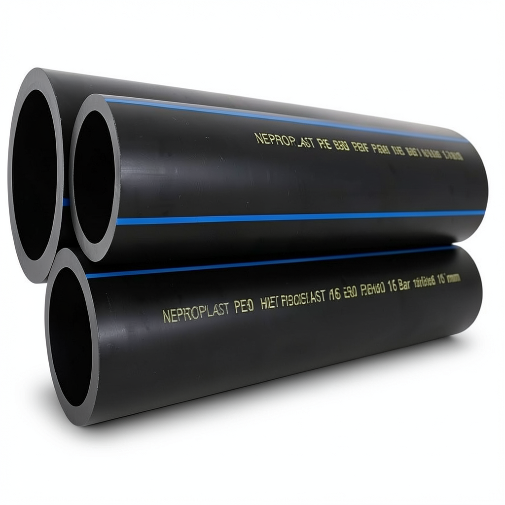HDPE Pipes PE 80 Pressure 16 Bar 16 mm OD Thickness 1.8 mm Black | NEPROPLAST