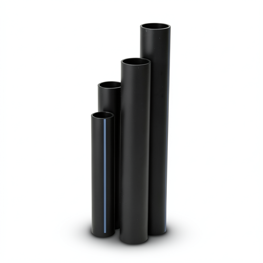مواسير HDPE نسبة الأبعاد القياسية 41 قطر خارجي 225 مم سمك 5.5 مم لون أسود