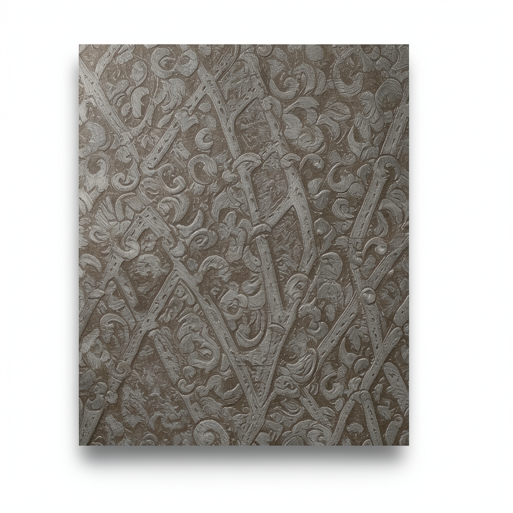 ورق حائط ايطالي لون بيج غامق تصميم منقوش، مقاس 10 م×0.70 م، موديل rc16031