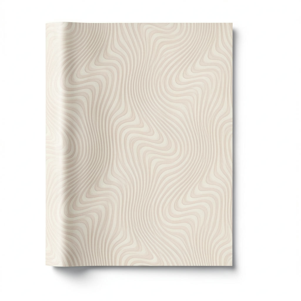 Wavy Wallpaper Beige Color 10m x 0.53m, Model 10146-02