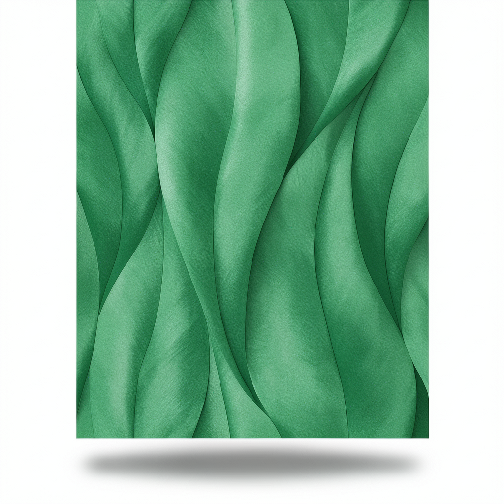 German Wavy Wallpaper 10m x 0.53m Green, Model 10148-07