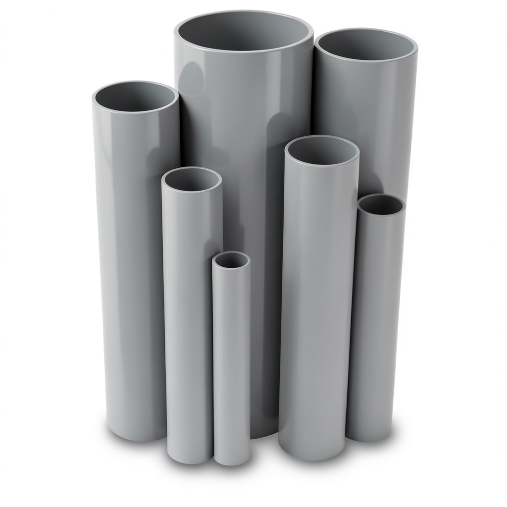 مواسير UPVC جدول 40 مقاس ¼ 1 إنش سمك 3.6 مم لون رمادي