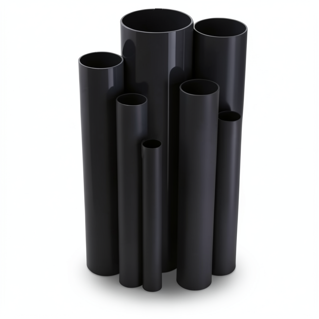 مواسير UPVC جدول 40 مقاس ½ 1 إنش سمك 3.7 مم لون أسود