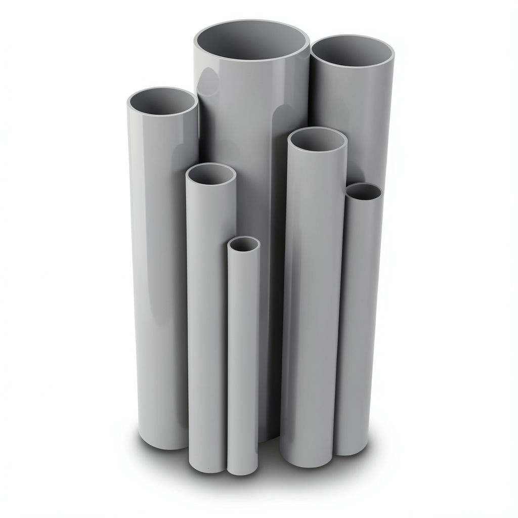 مواسير UPVC ضغط 2.5 بار قطر خارجي 250 مم سمك 2.0 مم لون رمادي