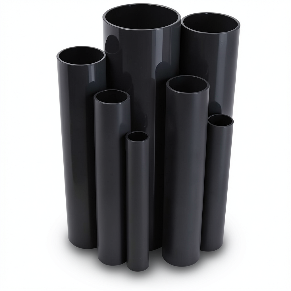 مواسير UPVC جدول 80 مقاس ½ إنش سمك 3.7 مم لون أسود