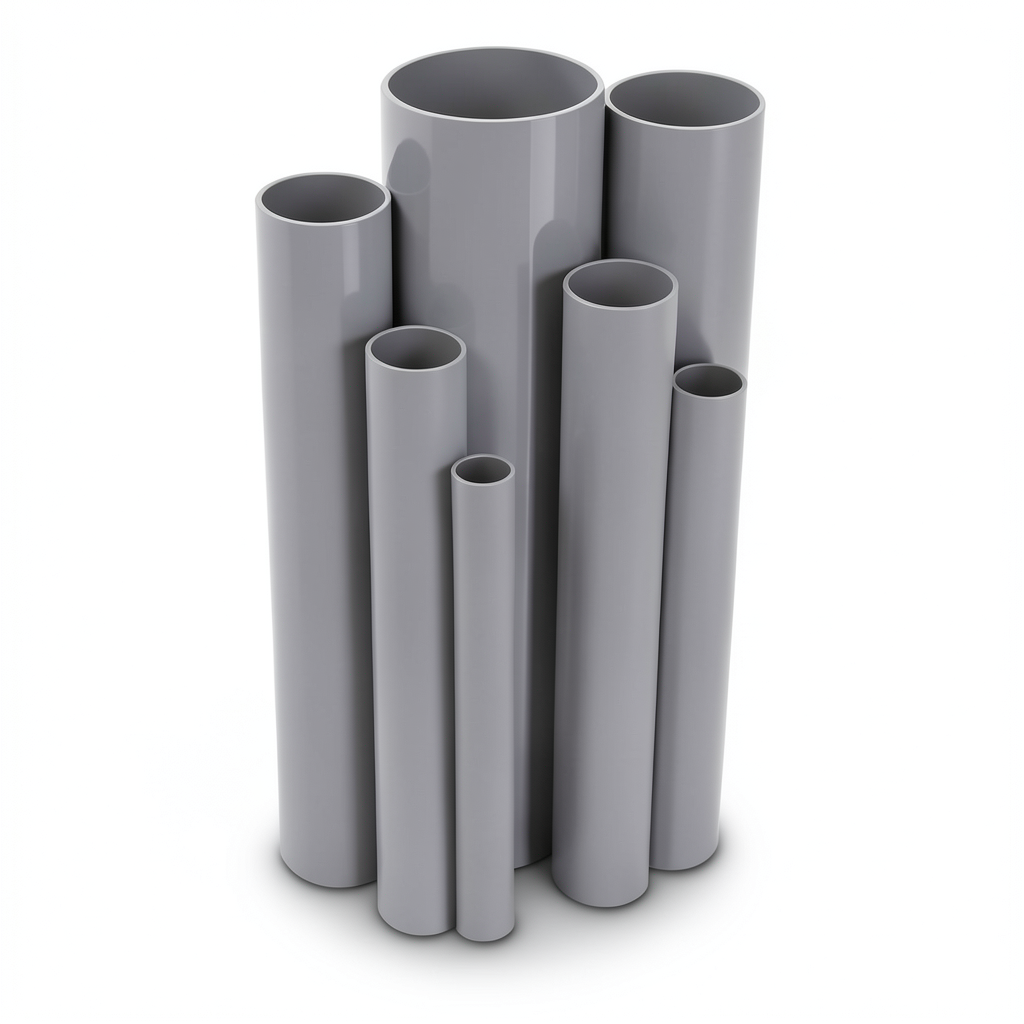 UPVC Pipes 4 Bar Pressure 250 mm Diameter 4.9 mm Thickness Gray