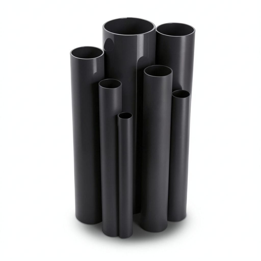 UPVC Pipes 4 Bar Pressure 250 mm Diameter 4.9 mm Thickness Black