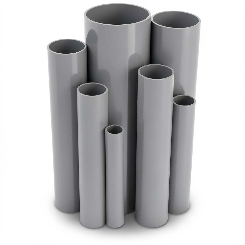 مواسير UPVC جدول 80 مقاس ¾ إنش سمك 3.9 مم لون رمادي