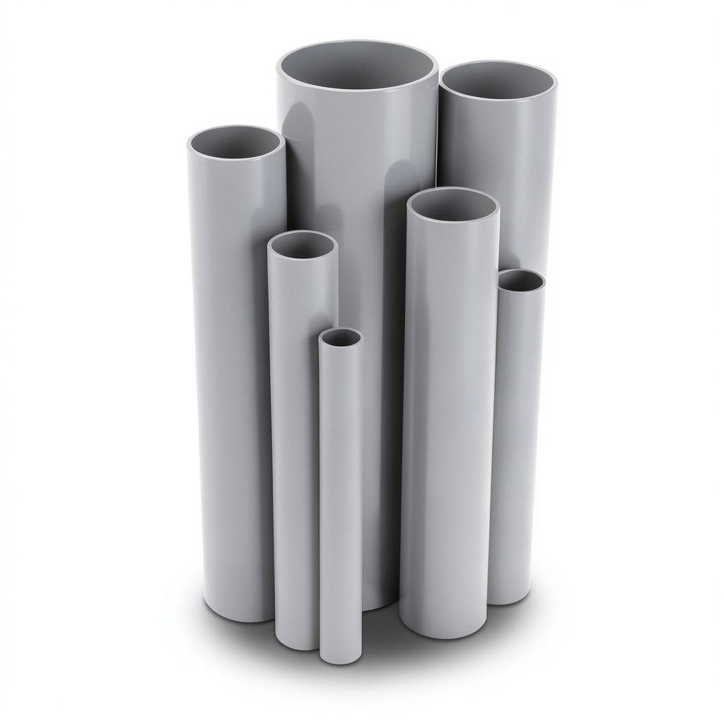 مواسير UPVC جدول 40 مقاس ¼ 1 إنش سمك 3.6 مم لون رمادي