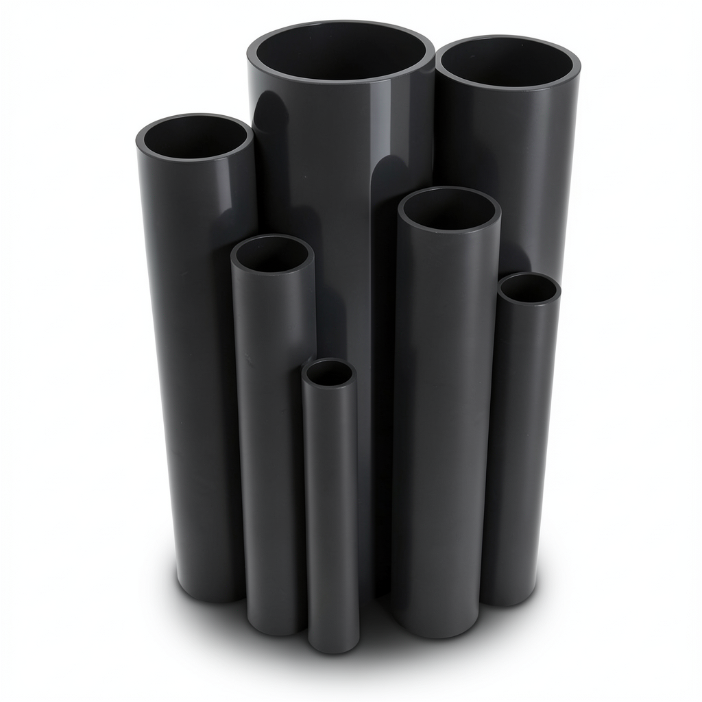 مواسير UPVC جدول 40 مقاس ½ 1 إنش سمك 3.7 مم لون أسود