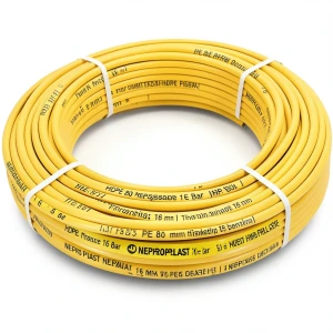 أنابيب HDPE PE 80 ضغط 16 بار قطر 16 مم سمك 1.8 مم لون أصفر | نيبروبلاست