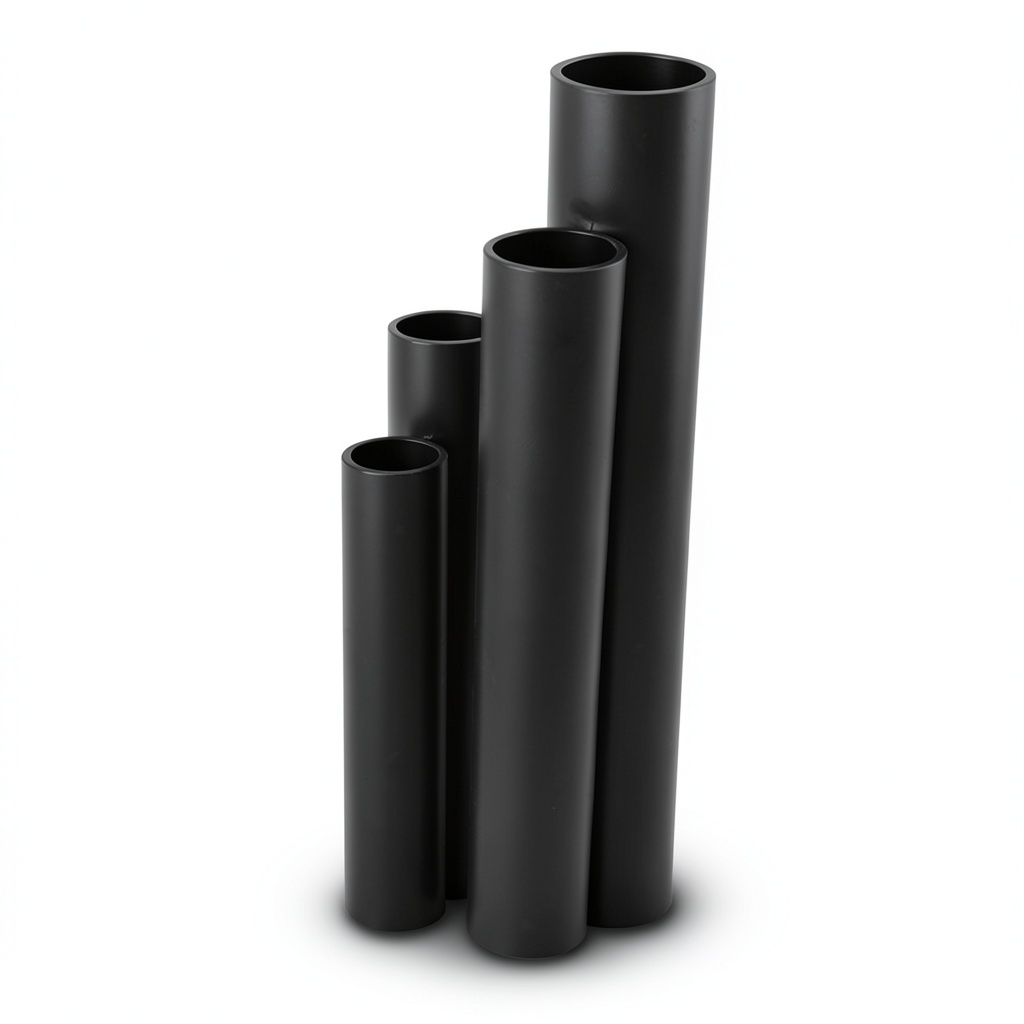 مواسير HDPE SDR 51 قطر خارجي 200 مم سمك 3.9 مم لون أسود