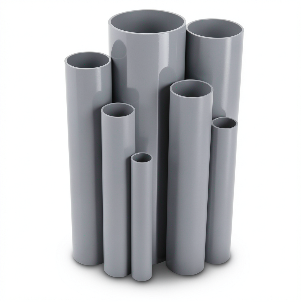 مواسير UPVC جدول 40 مقاس 2 إنش سمك 3.9 مم لون رمادي