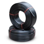 أنابيب HDPE PE 100 ضغط 20 بار قطر خارجي 125 مم سمك 14 مم لون أسود | نيبروبلاست