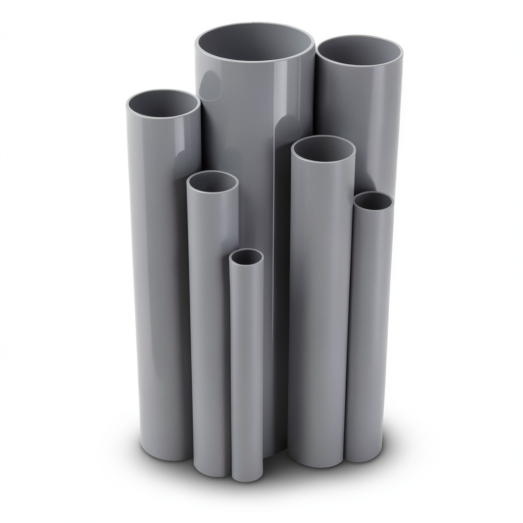 مواسير UPVC جدول 80 مقاس ½ إنش سمك 3.7 مم لون رمادي