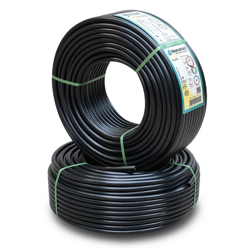 أنابيب HDPE نيبروبلاست PE 80 ضغط 16 بار قطر 20 مم سمك 2.3 مم لون اسود | نيبروبلاست