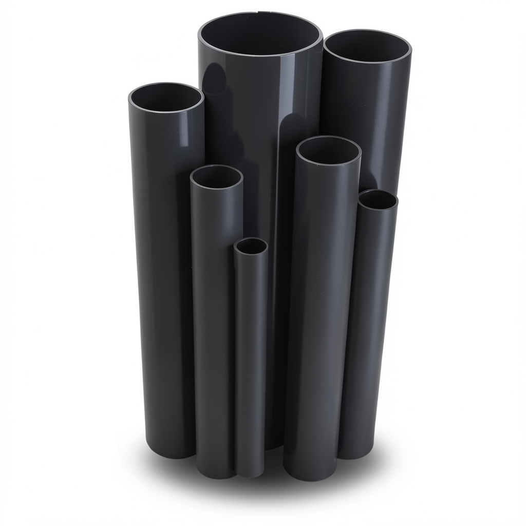 مواسير UPVC جدول 80 مقاس ½ إنش سمك 3.7 مم لون أسود