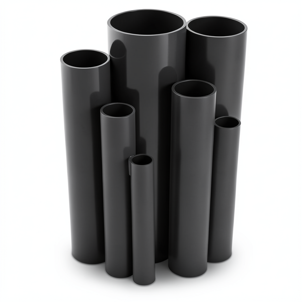 مواسير UPVC ضغط 2.5 بار قطر خارجي 250 مم سمك 2.0 مم لون اسود