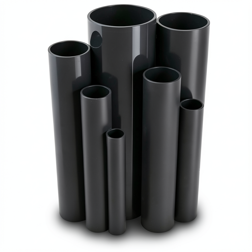 مواسير UPVC ضغط اسمي 10 بار قطر خارجي 280 مم سمك 13.40 مم لون اسود