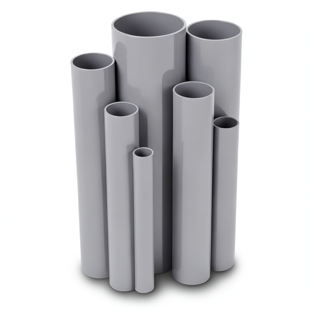 UPVC Pipes 4 Bar Pressure 250 mm Diameter 4.9 mm Thickness Gray