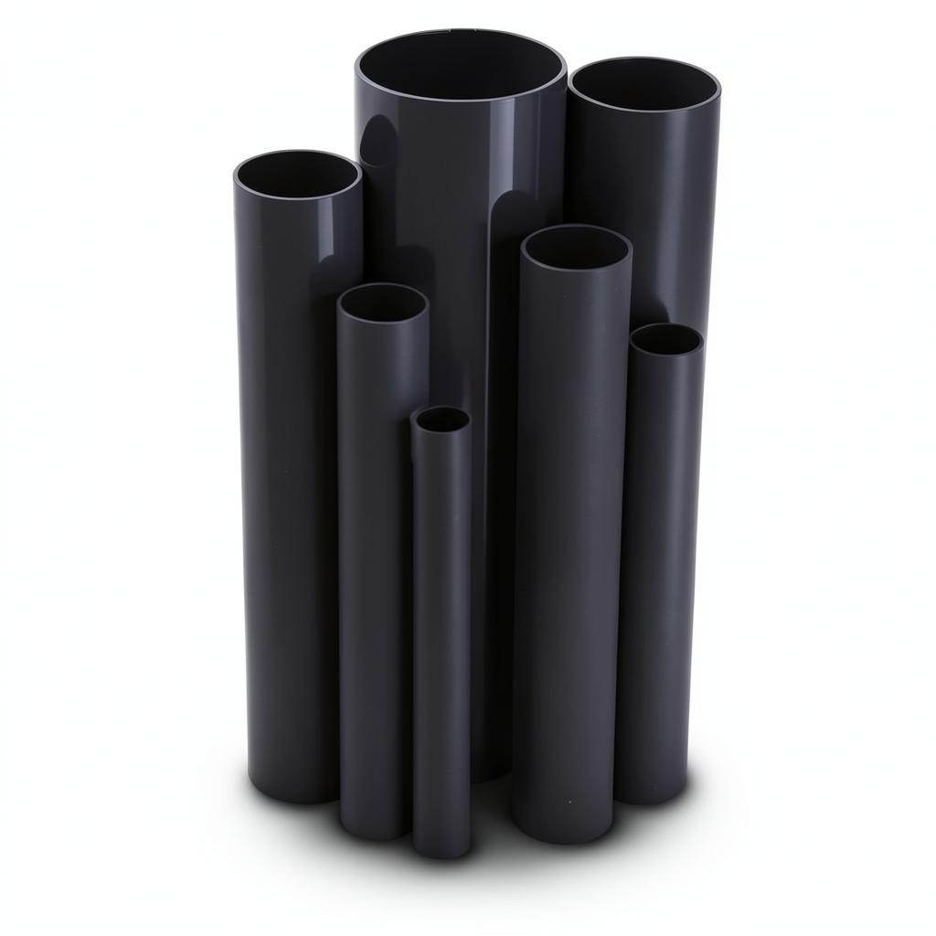 مواسير UPVC ضغط 4 بار قطر خارجي 250 مم سمك 4.9 مم لون اسود