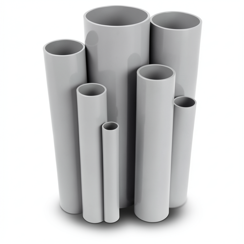 مواسير UPVC جدول 80 مقاس ¾ إنش سمك 3.9 مم لون رمادي