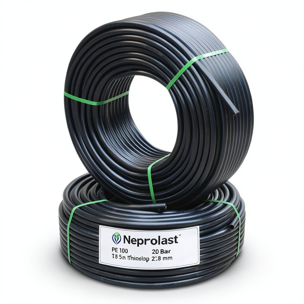 Neproplast HDPE Pipes PE 100 Pressure 20 Bar OD 25 mm Thickness 2.8 mm Black | NEPROPLAST
