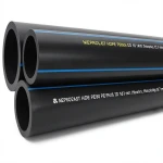 مواسير HDPE بولي ايثيلين عالي الكثافة PE 80 ضغط 16 بار قطر خارجي 140 مم سمك 15.7 مم أسود | نيبروبلاست