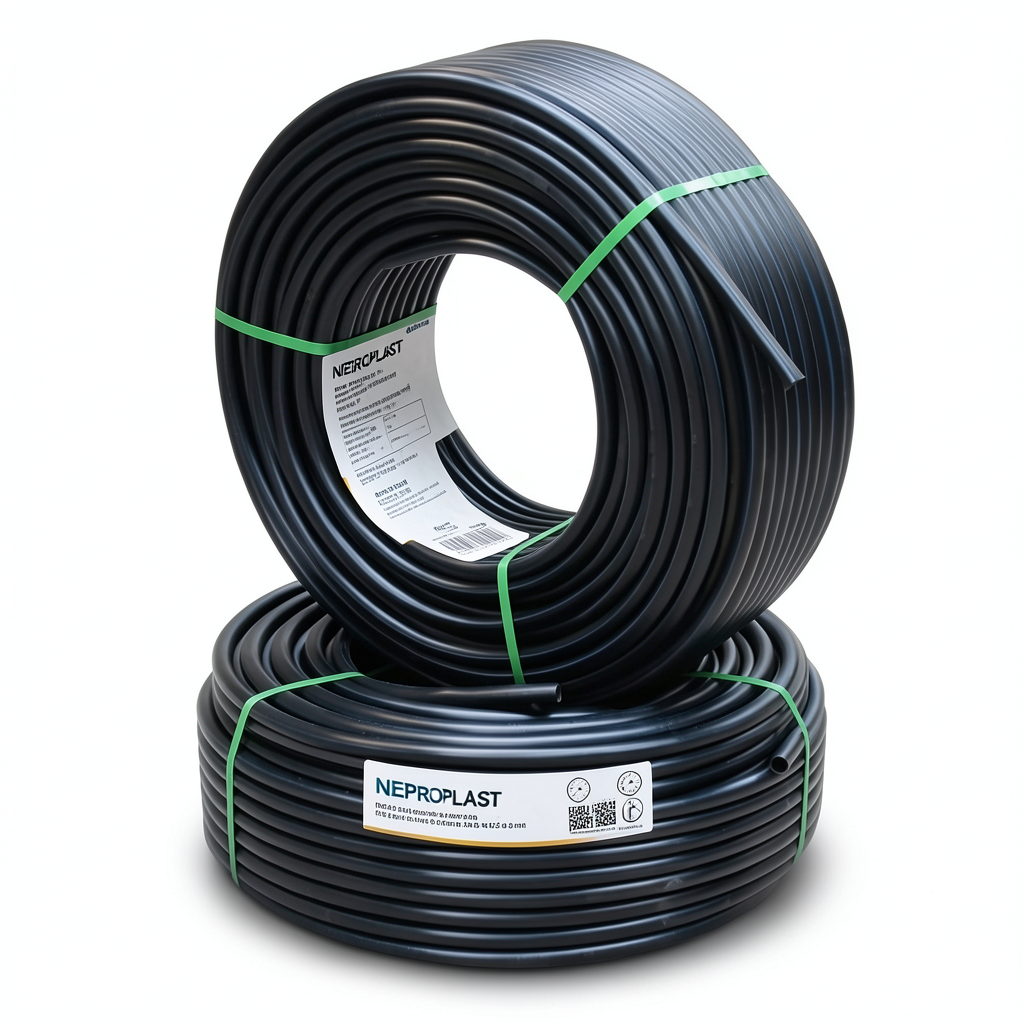 أنابيب HDPE PE 80 ضغط 16 بار قطر خارجي 25 مم سمك 2.8 مم لون أسود | نيبروبلاست