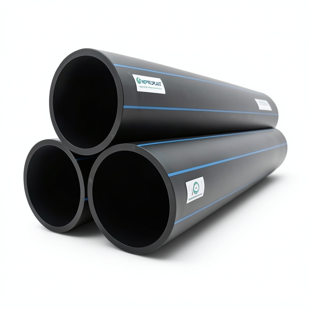 مواسير HDPE PE 100 ضغط 20 بار قطر 250 مم سمك 27.9 مم لون أسود | نيبروبلاست