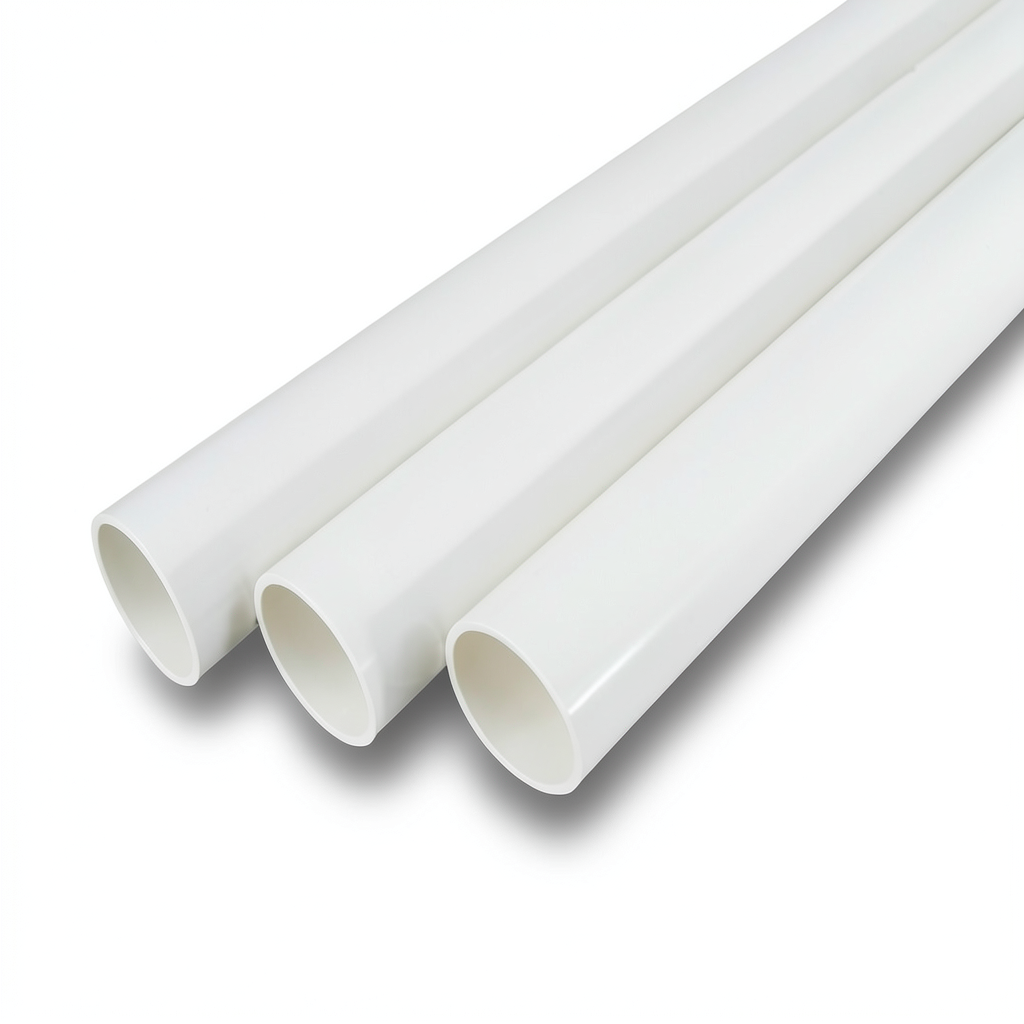 مواسير UPVC جدول 80 مقاس ½ 1 إنش سمك 5.08 مم لون أبيض