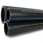 مواسير HDPE بولي ايثيلين عالي الكثافة PE 80 ضغط 16 بار قطر خارجي 140 مم سمك 15.7 مم أسود | نيبروبلاست
