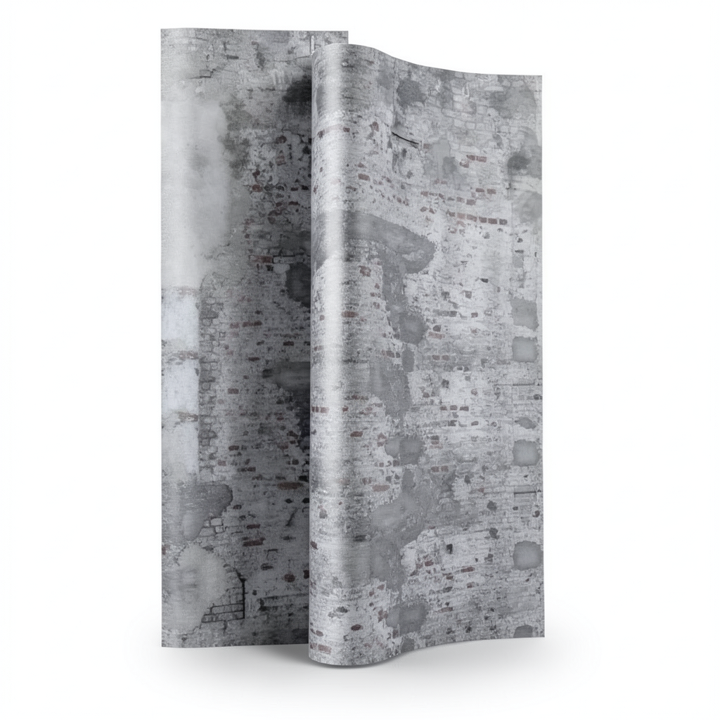 Patterned Wallpaper 10m x 0.53m Gray Color, Model 445404