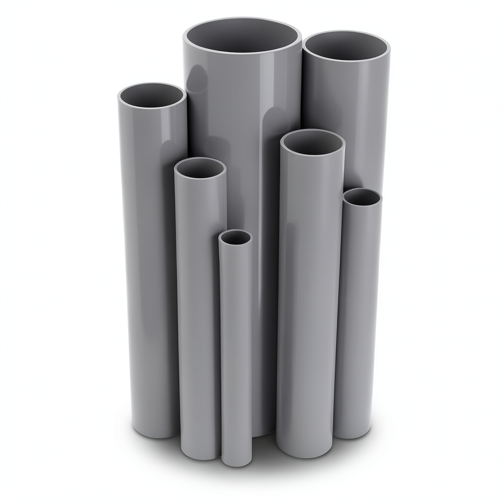 مواسير UPVC جدول 80 مقاس 1 إنش سمك 4.6 مم لون رمادي
