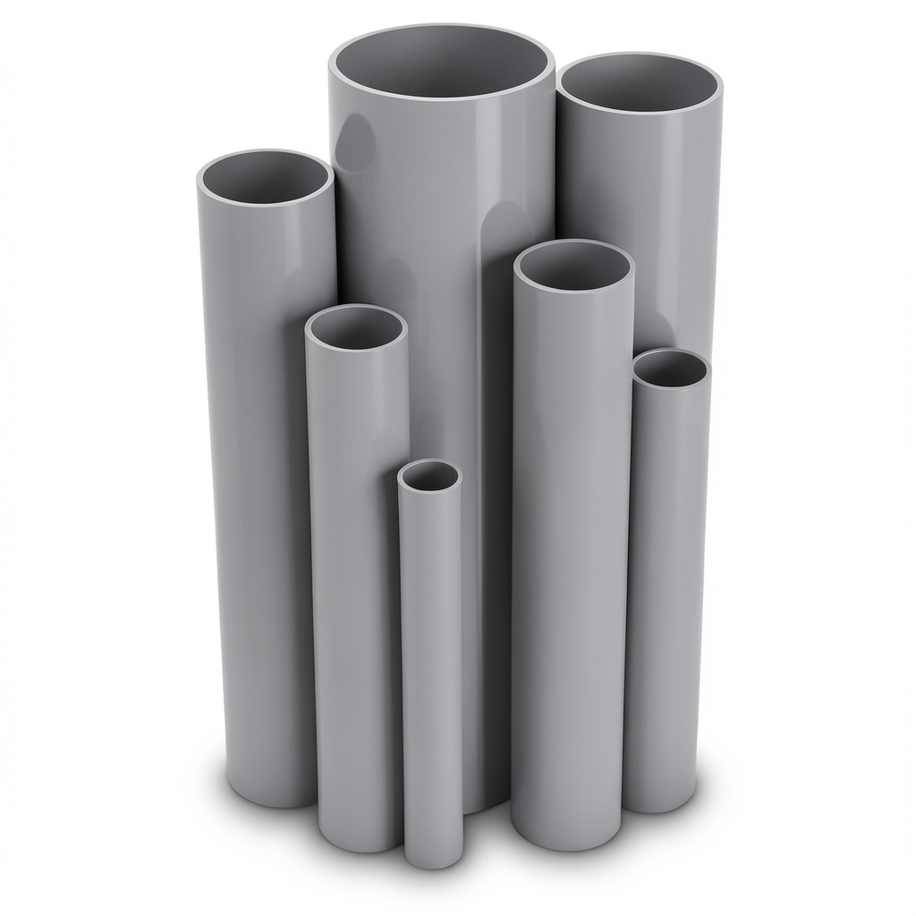 مواسير UPVC جدول 80 مقاس 1¼ إنش سمك 4.9 مم لون رمادي